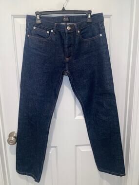 A.P.C. Jeans Petit Standard Droit Etroit Selvedge Button Fly RAW INDIGO Size 31